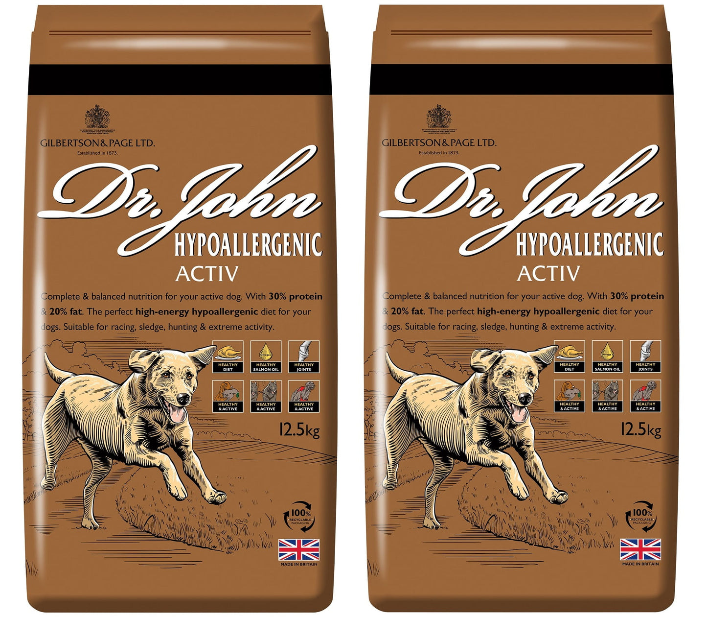 Dr John Hypoallergenic Activ – karma dla aktywnych psów wrażliwych, zestaw 2x12,5 kg - Premium Dog Food from Gilbertson & Page Europe - Just $82.90! Shop now at Gilbertson & Page Europe