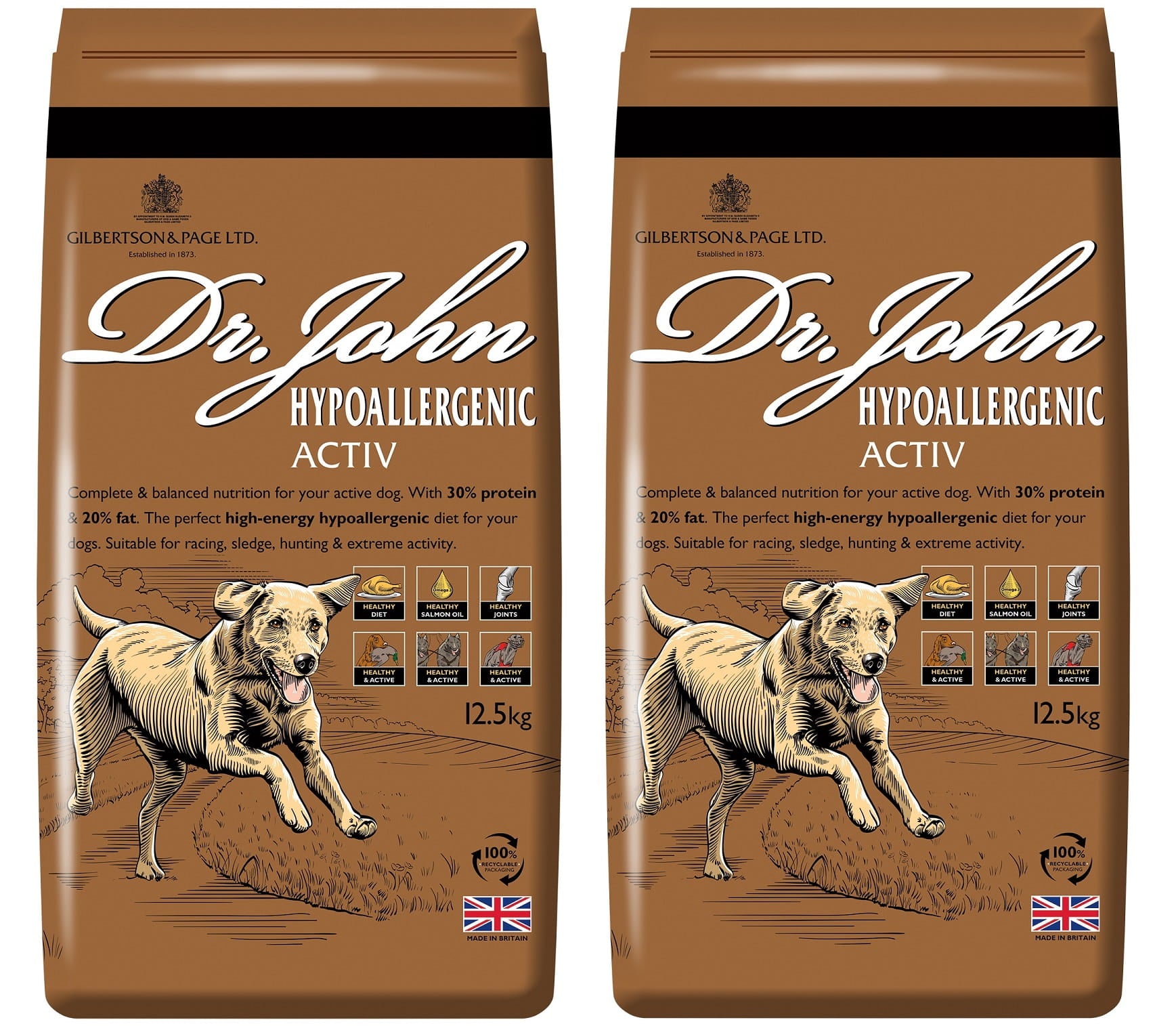 Dr John Hypoallergenic Activ – karma dla aktywnych psów wrażliwych, zestaw 2x12,5 kg - Premium Dog Food from Gilbertson & Page Europe - Just $82.90! Shop now at Gilbertson & Page Europe