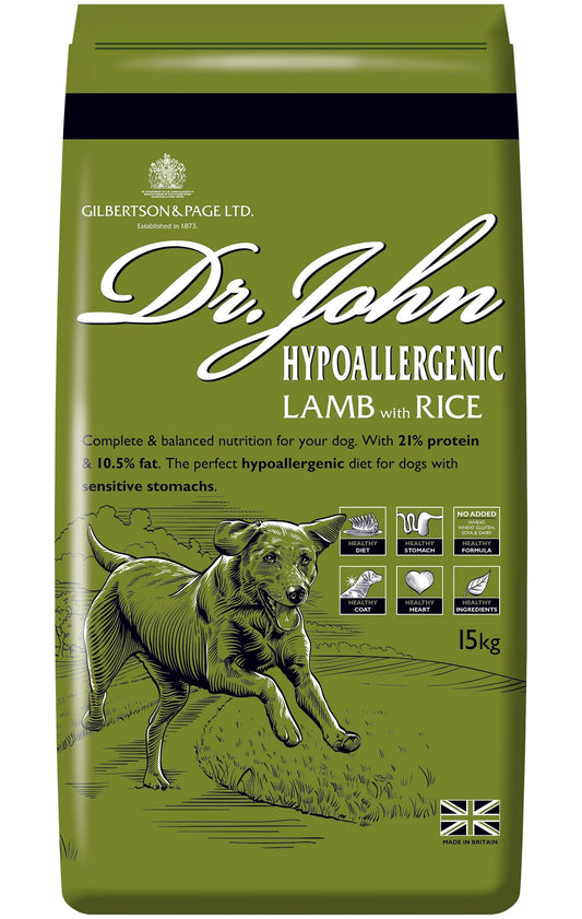 Dr John Hypoallergenic – jagnięcina z ryżem, bez pszenicy, karma dla psów wrażliwych, 4 kg - Premium Dog Food from Gilbertson & Page - Just $14! Shop now at Gilbertson & Page Europe