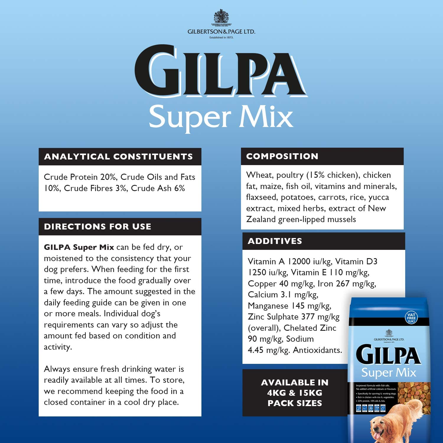 Gilpa Super Mix 15kg – Kompletna, smaczna karma dla dorosłych psów - Premium Dog Food from Gilbertson & Page - Just $35.90! Shop now at Gilbertson & Page Europe