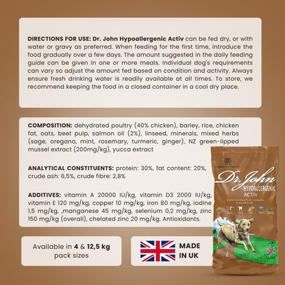 Dr John Hypoallergenic Activ – pakiet 2×12,5 kg