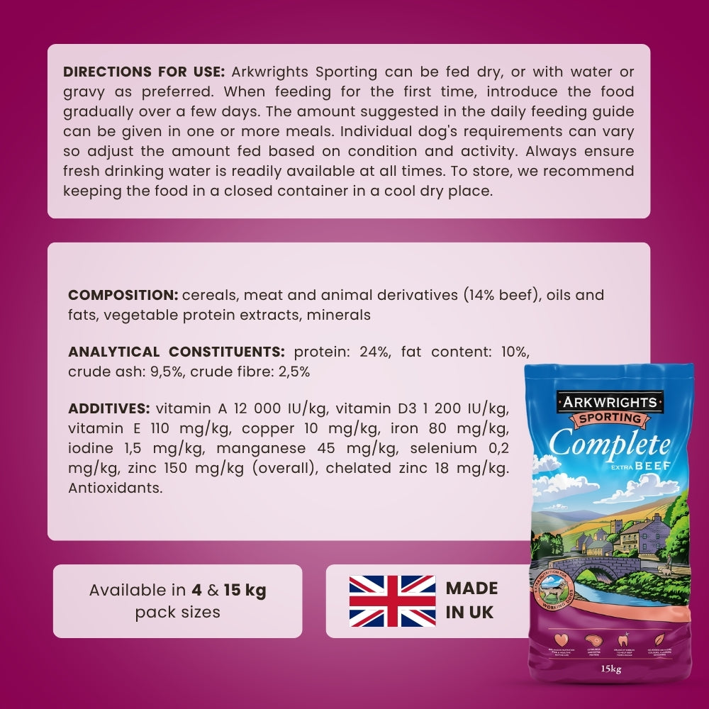 Arkwrights Sporting – hondenvoer voor actieve honden • 15 kg