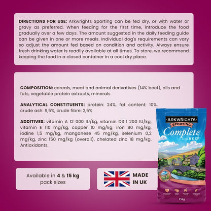 Arkwrights Sporting – hondenvoer voor actieve honden • 15 kg