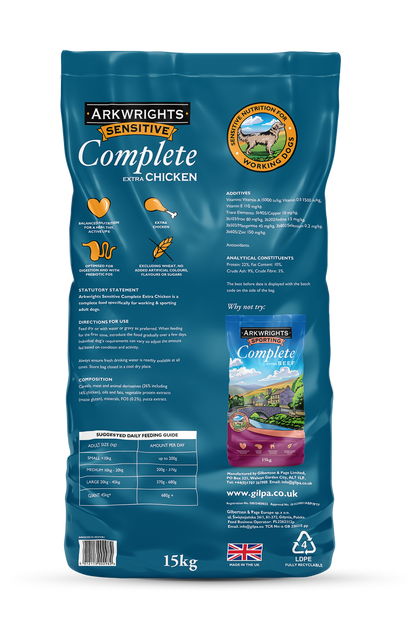 Arkwrights Sensitive 15 kg – Croquettes complètes pour chiens sensibles