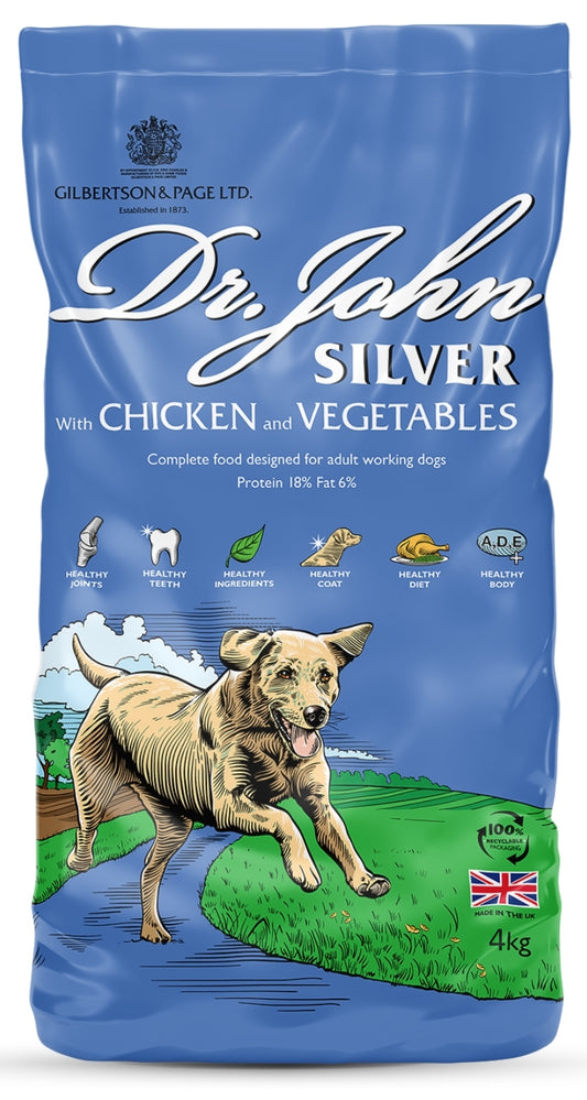 Dr John Silver – Chicken & vegetables, food for adult and senior dogs 4 KG