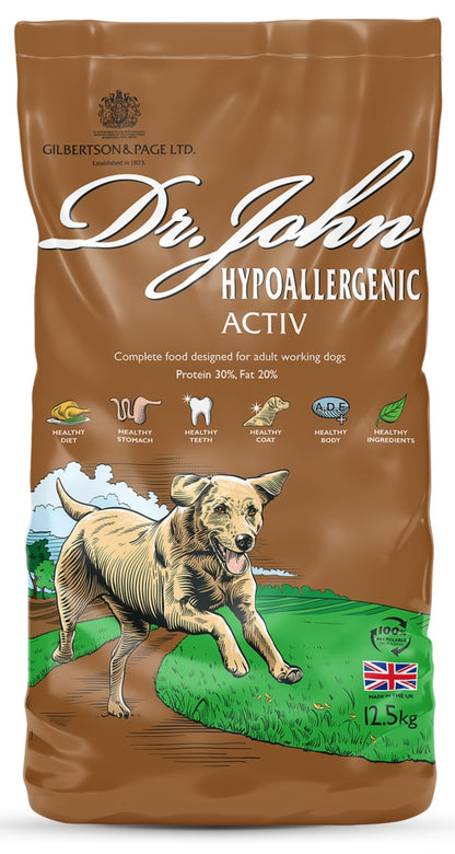Dr John Hypoallergenic Activ – Food for active sensitive dogs 12.5 kg