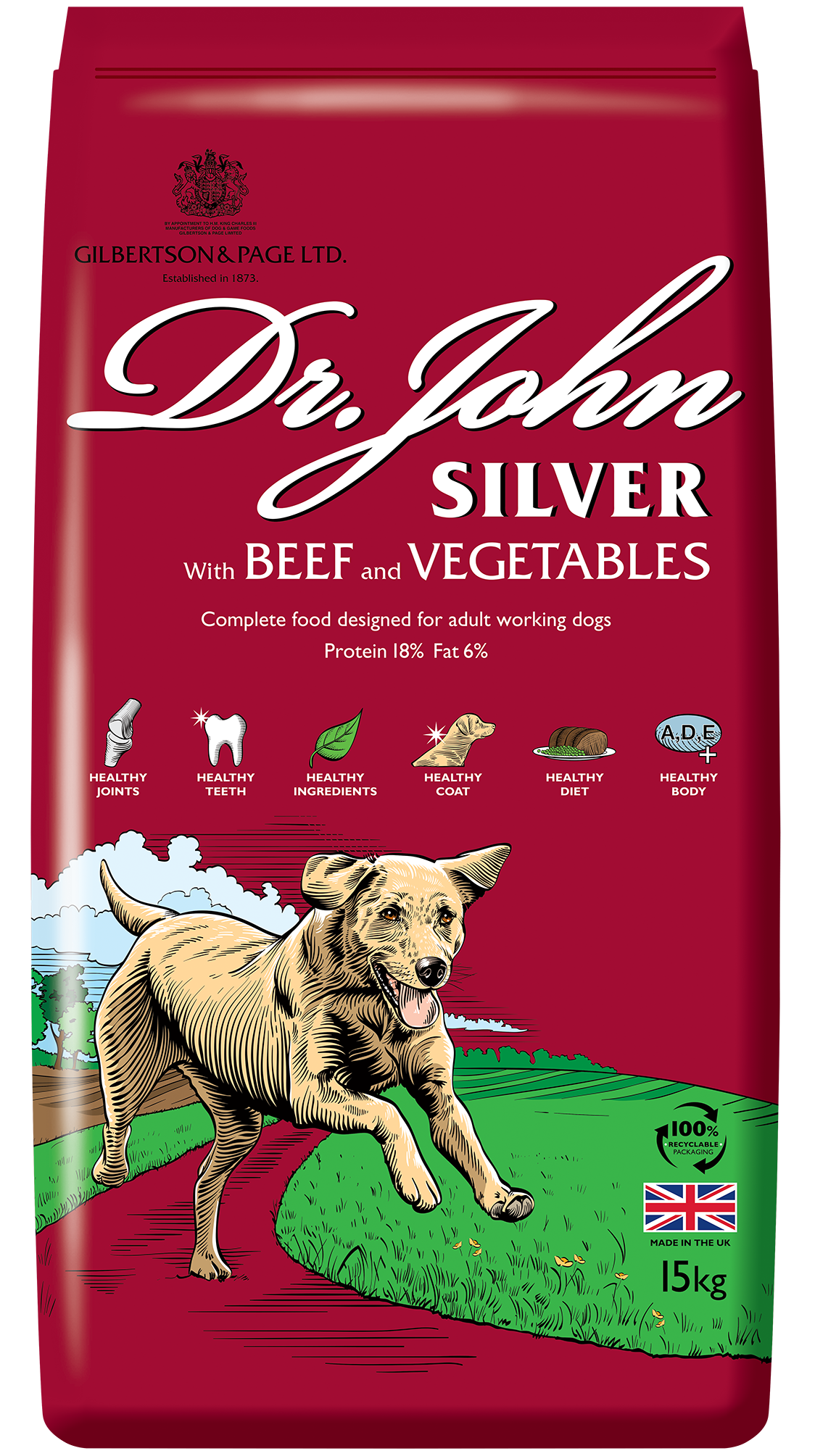 Comida para perro Dr John Silver – Ternera con verduras, para perros adultos y mayores 15 KG