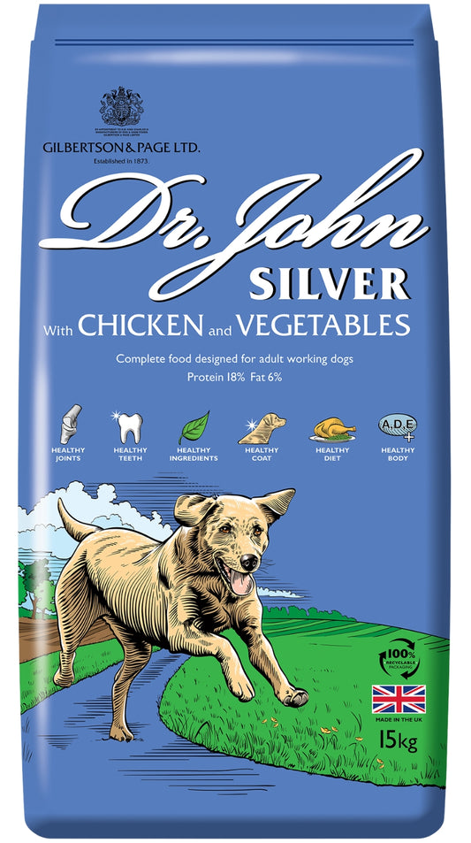Dr John Silver – Chicken & vegetables, food for adult and senior dogs 15 KG