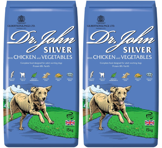 Dr John Silver – Chicken & vegetables, food for adult and senior dogs, bundle 2x15kg