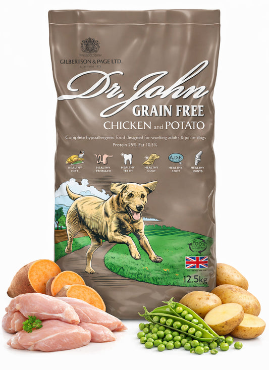 Dr John Grain Free – kurczak i ziemniaki • bezzbożowa • 12,5 kg