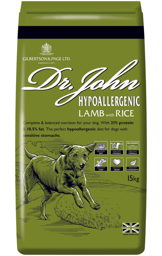 Dr John Hypoallergenic LAMB with RICE 15 kg - Premium Dog Food from Gilbertson & Page - Just $38.50! Shop now at Gilbertson & Page Europe