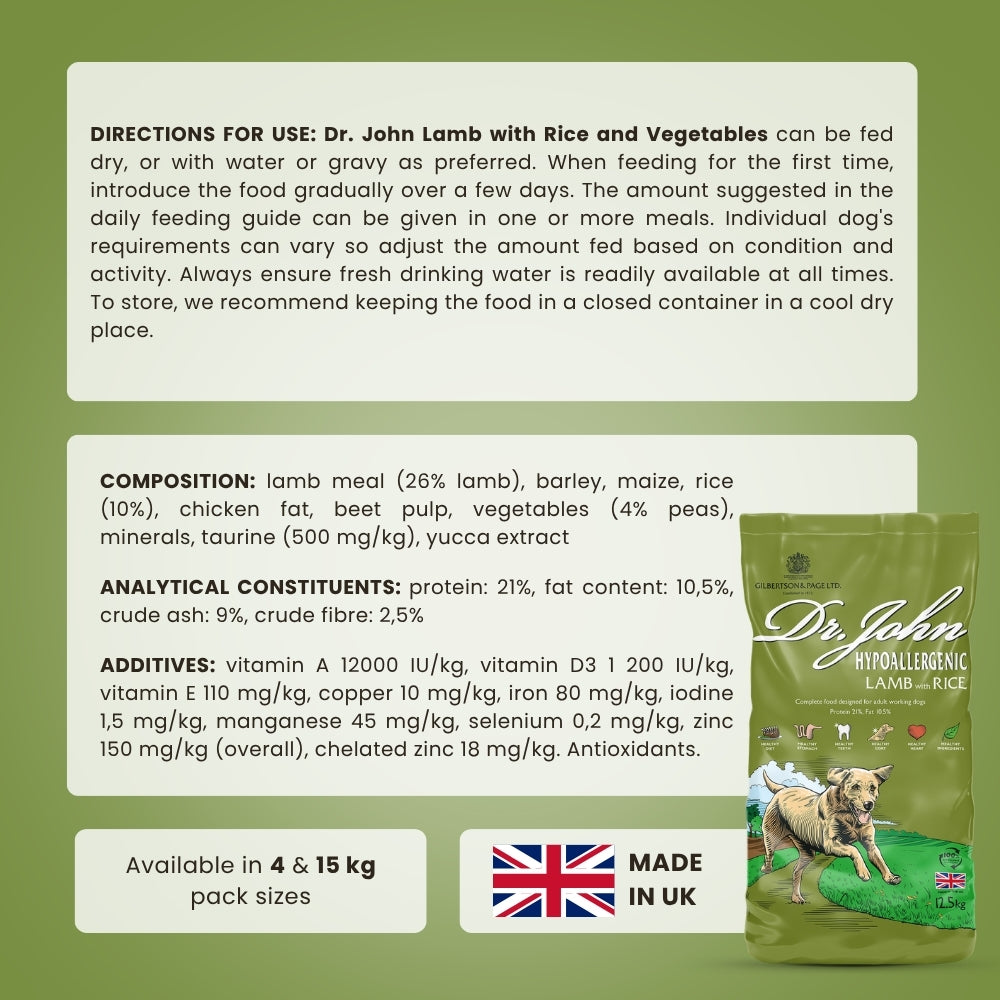 Dr John Hypoallergenic – jagnięcina i ryż • pakiet 2×12,5 kg