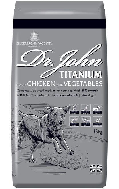 Dr John TITANIUM Rich in CHICKEN with VEGETABLES 4 kg - Premium Dog Food from Gilbertson & Page - Just $14! Shop now at Gilbertson & Page Europe