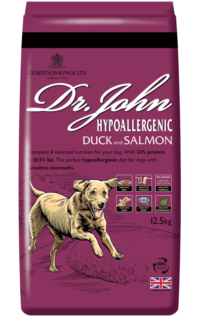 Dr John Hypoallergenic Duck & Salmon 2kg - Premium Dog Food from Gilbertson & Page - Just $14! Shop now at Gilbertson & Page Europe