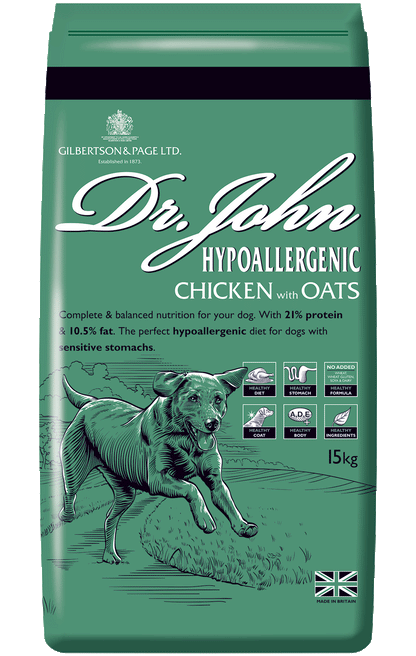 Dr John Hypoallergenic CHICKEN with OATS 15 kg - Premium Dog Food from Gilbertson & Page - Just $37! Shop now at Gilbertson & Page Europe