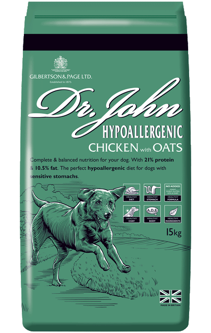 Dr John Hypoallergenic CHICKEN with OATS 4 kg - Premium Dog Food from Gilbertson & Page - Just $14! Shop now at Gilbertson & Page Europe